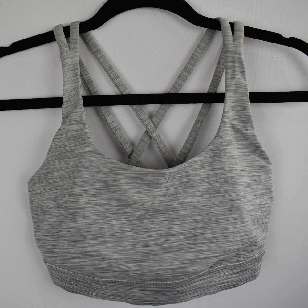 Lululemon Women's Sports Bra Criss Cross Back‎ Space Ice Grey Size 6, Xsm, 30x32